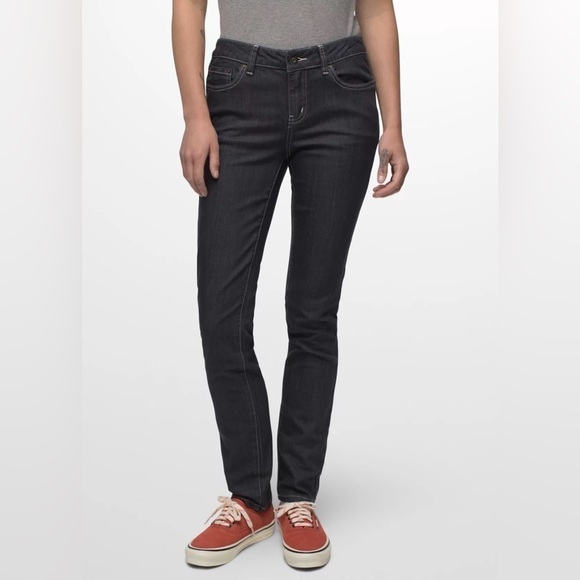 Prana Women's Kayla Jean Dark Denim Wash Organic Cotton Blend Size 2 EUC - Picture 1 of 14